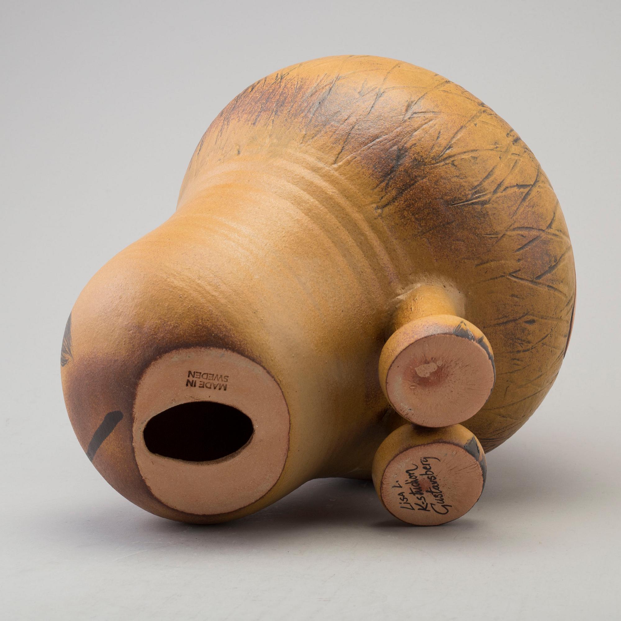 LISA LARSON, skulptur, "Lejon Maxi" stengods, K-Studion, Gustavsberg.