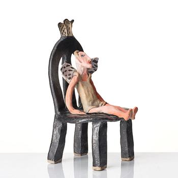 Ulrica Hydman-Vallien, a unique painted stoneware figure, Sweden.