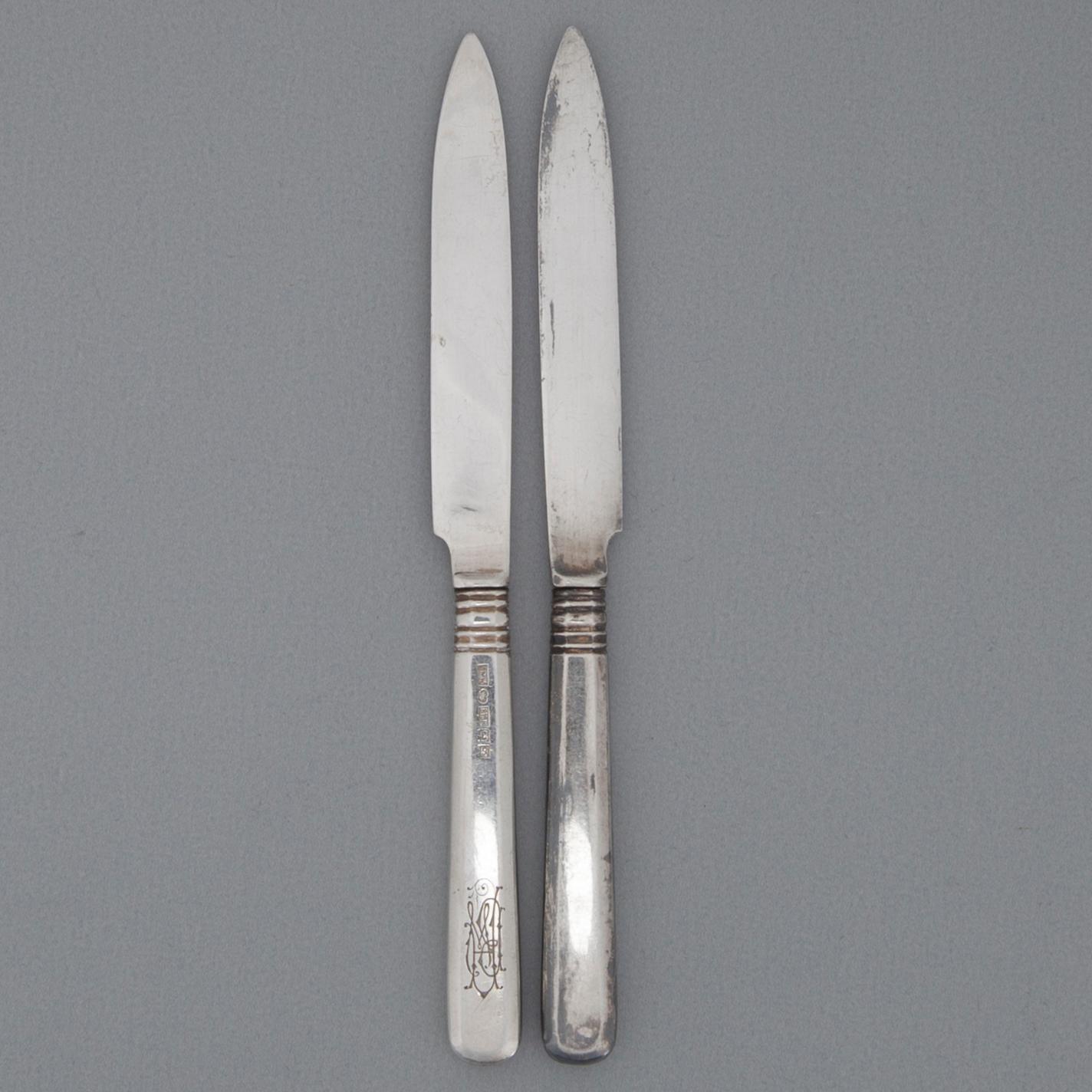 FRUKTKNIVAR, 12 st, silver, Borgå 1921. Tot. vikt ca. 283,3 g.