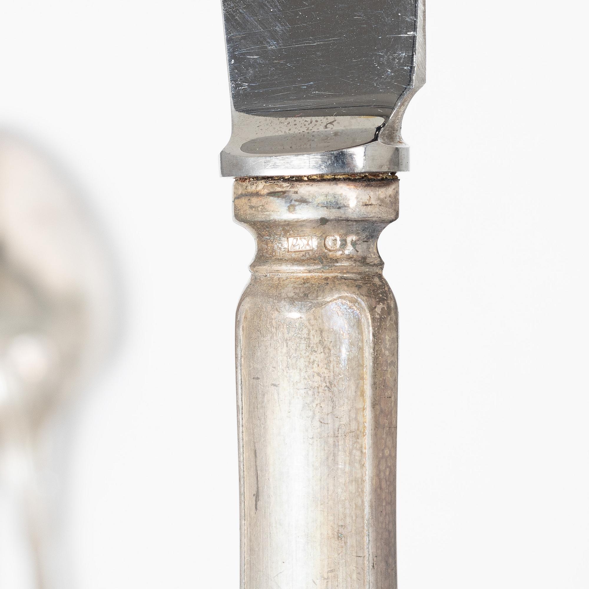 45 pieces of silver cutlery, model "Svensk spets" GAB and C.G. Hallberg, Stockholm, second half of the 20th century.