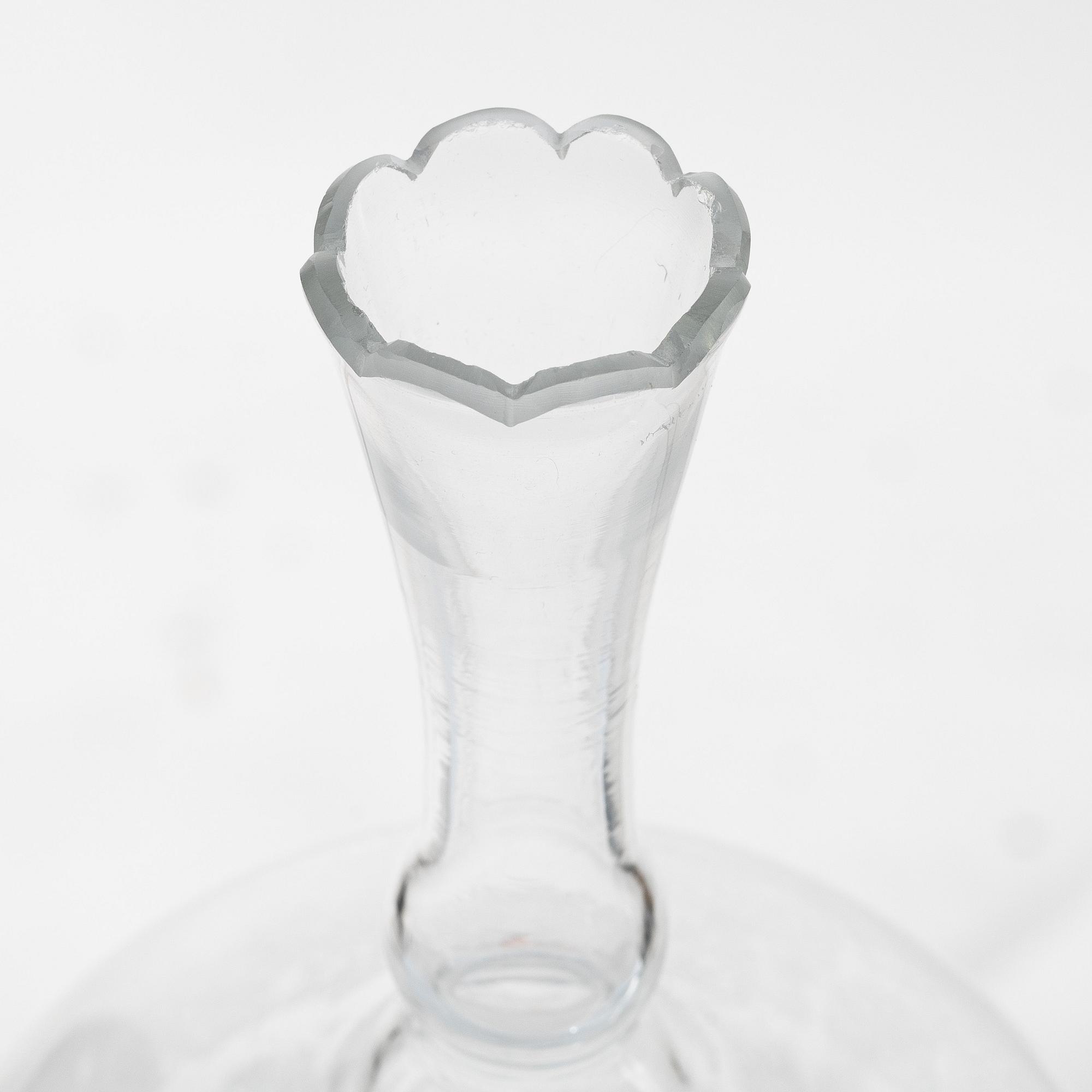 Carl Eldh, original drawings and an engraved glass decanter, Orrefors 1931.