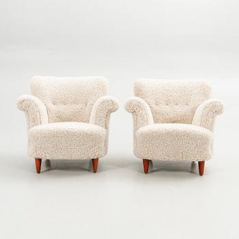 Armchairs, a pair, Swedish Modern, 1940s.