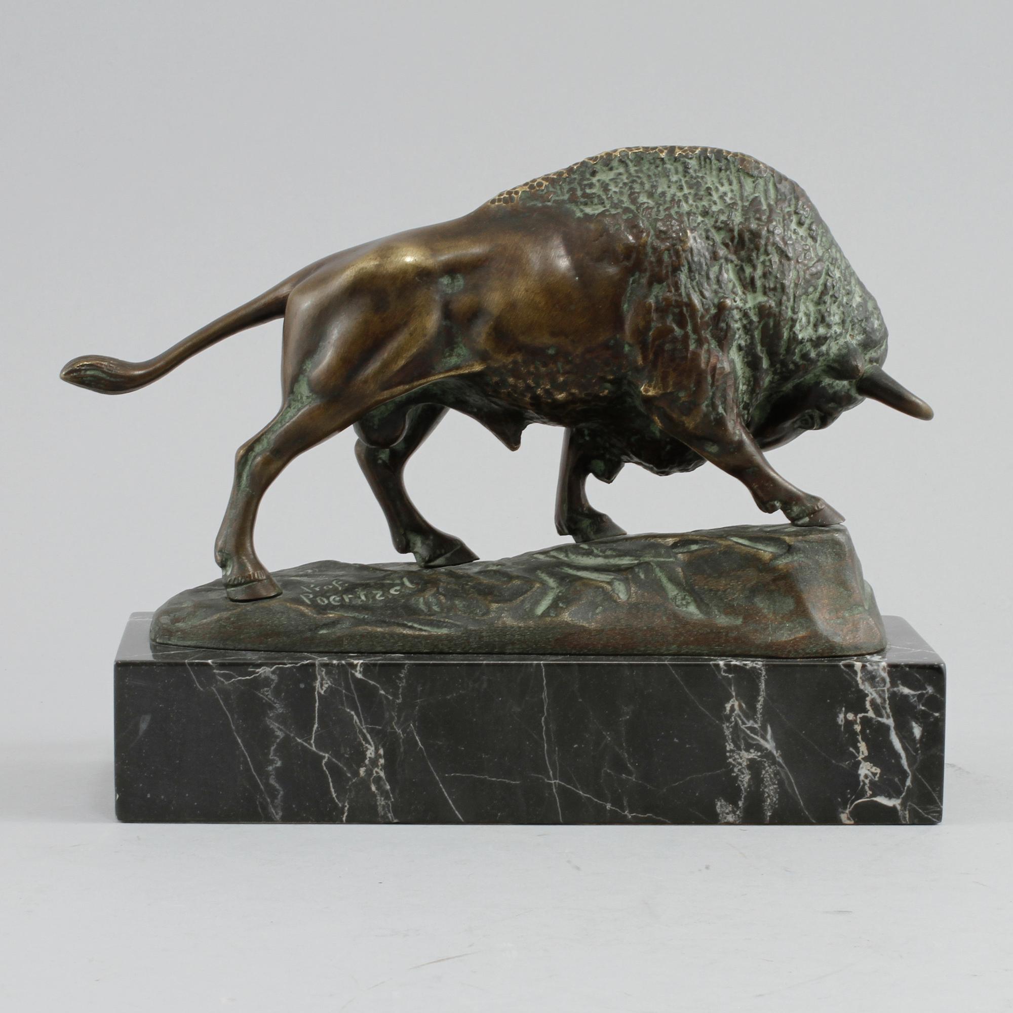 OTTO PROETZEL, skulpur, brons, signerad.