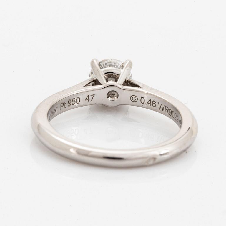 Cartier 0,46 ct brilliant-cut diamond ring.