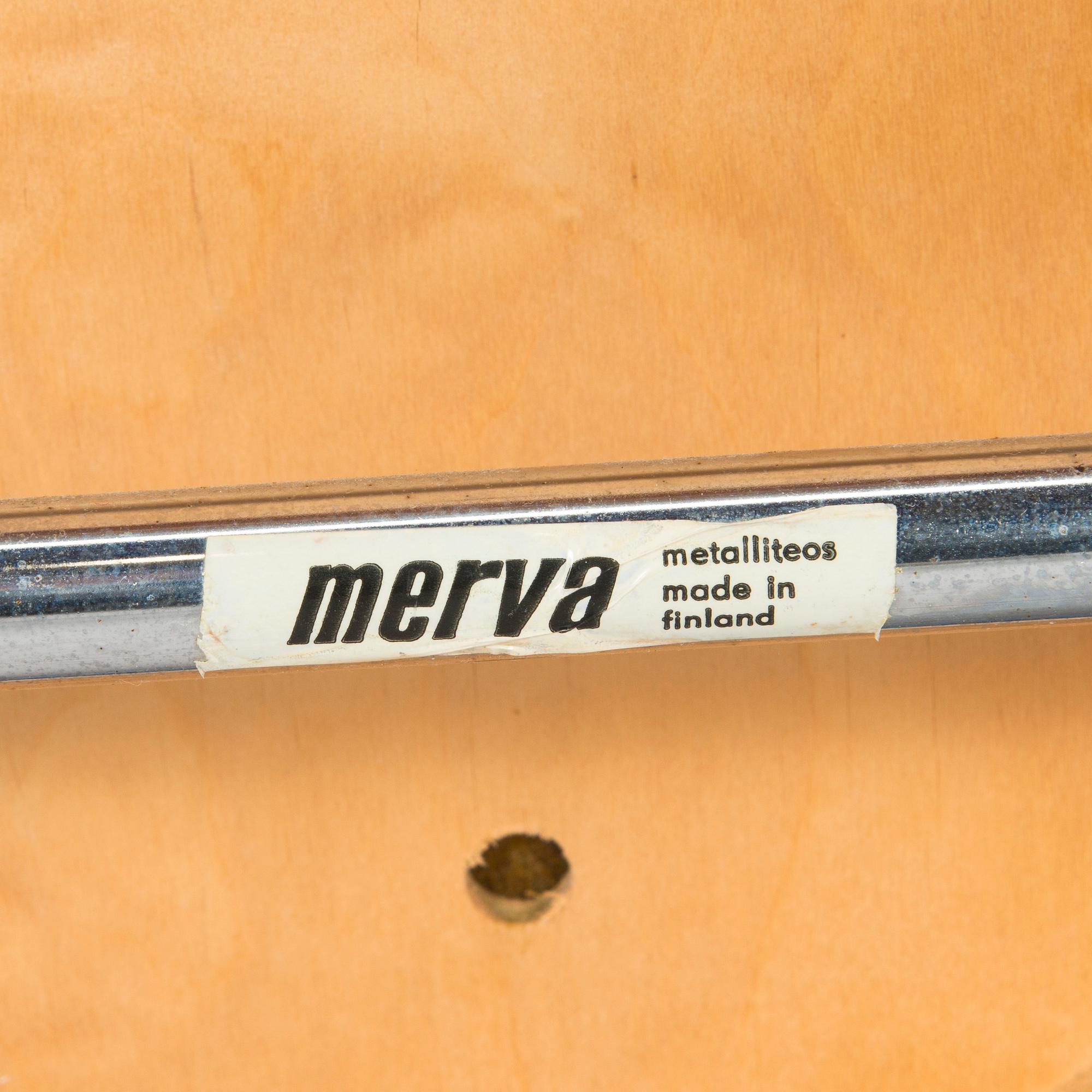 Nojatuoleja, 6 kpl, valmistaja Merva 1970-luku.