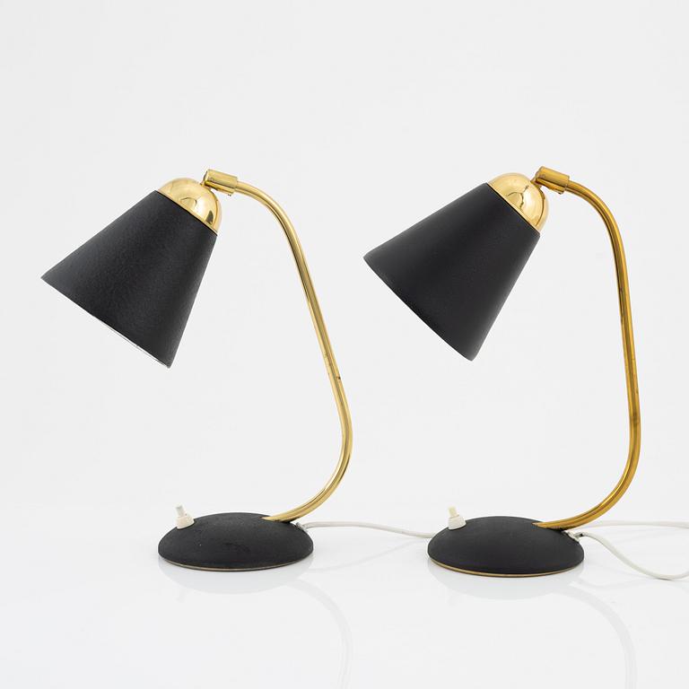 A pair of model '40' wall lights / table lights, EWÅ, Värnamo, mid 20th Century.