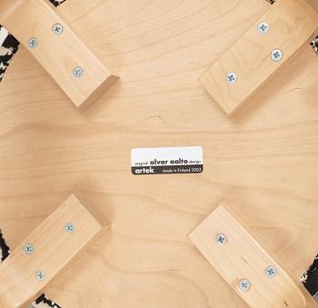 A pair of Alvar Aalto stools for Artek, Finland 2002.