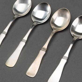 KAFFESKEDAR, silver, MGAB, modell "Uppsala" 12 st. Total vikt ca 160 gram. 1980-tal.