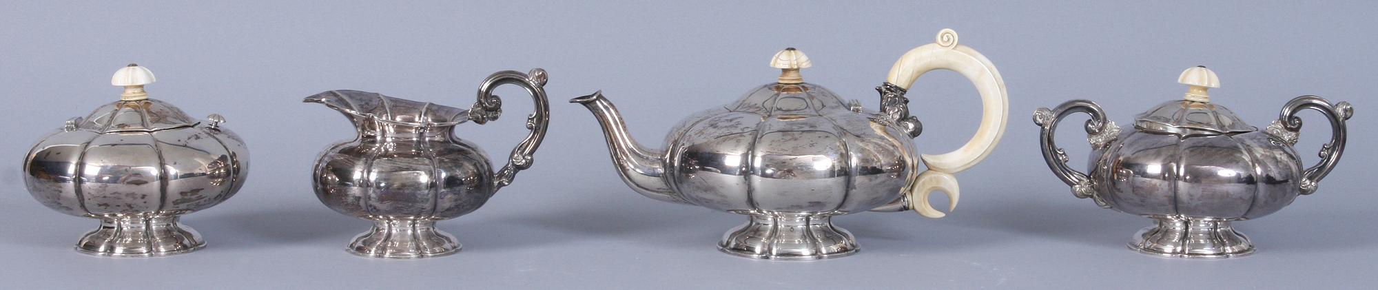 TESERVIS, 4 delar, silver, stmpl "A. D. VERSCHUUR", Holland, 1900-tal.