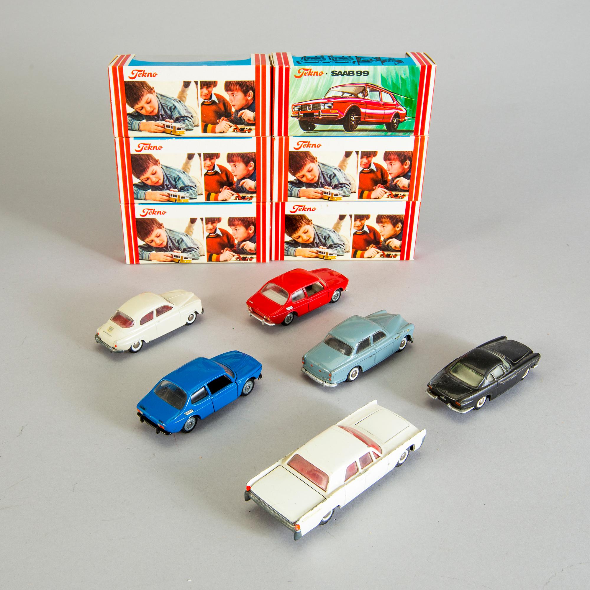 A lot of 12 Tekno cars, Denmark, 1960s.
