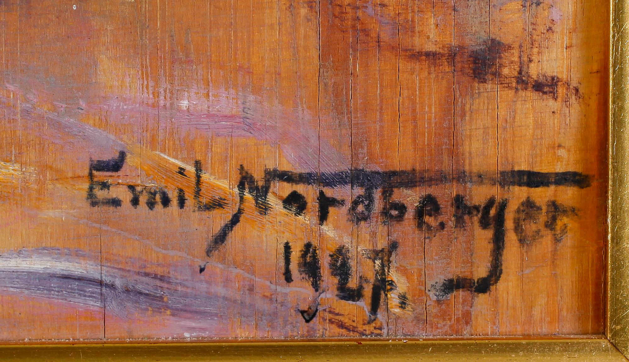 EMIL NORDBERGER, olja på pannå, signerad och daterad 1927.