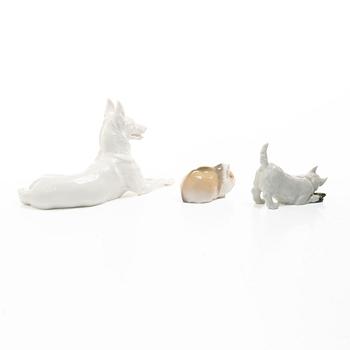 Royal Copenhagen, Figurines, 3 pcs, porcelain, Kärner/Bing & Grøndahl.