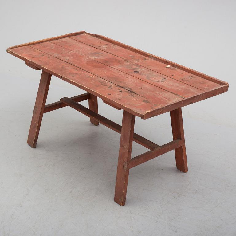 a 19th century painted wooden table.