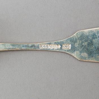 a lot of 24 silver spoons by C O Persson AB in Haparanda, Sweden. Weight ca 522 grams.