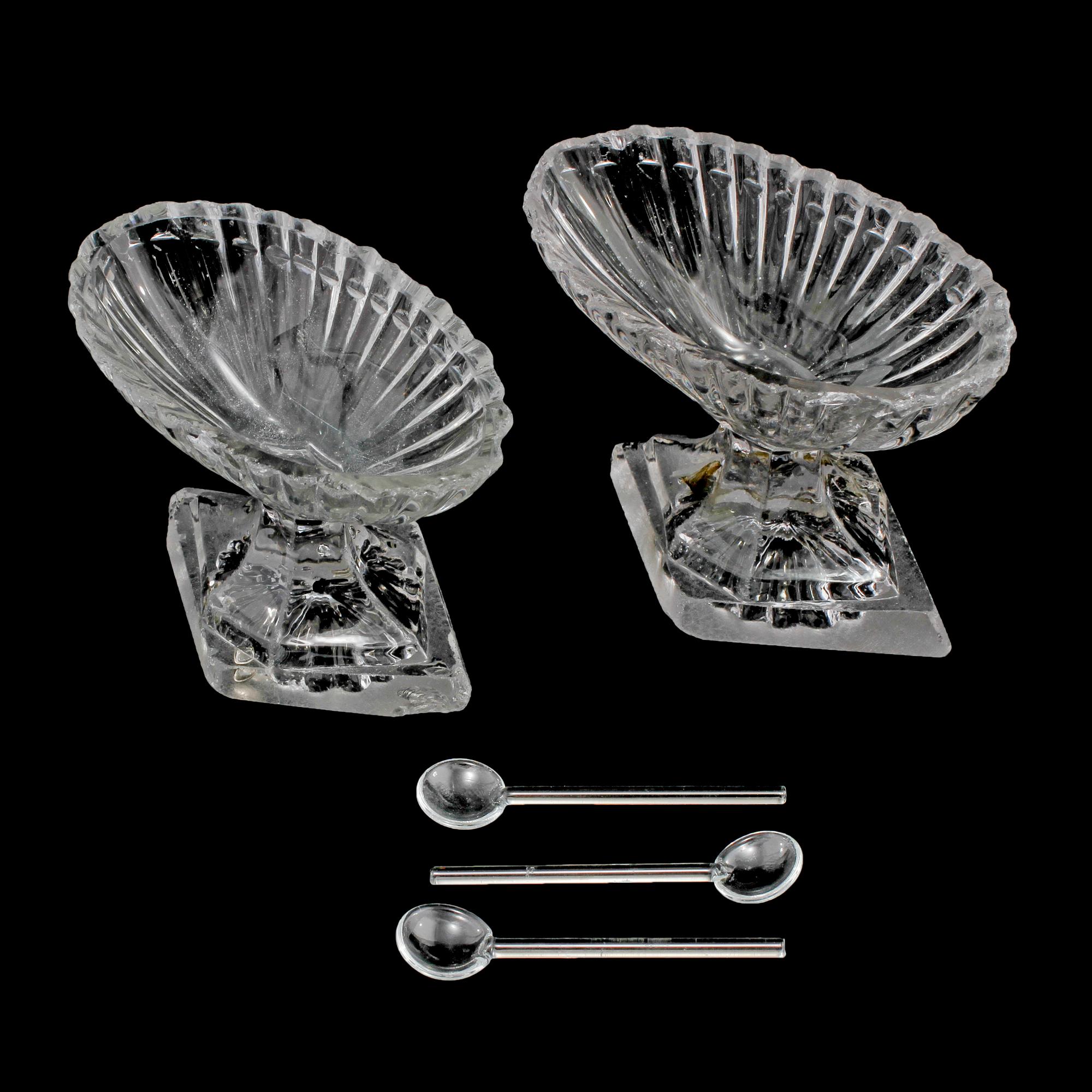 SALTKAR, ett par, glas, 1800-tal.