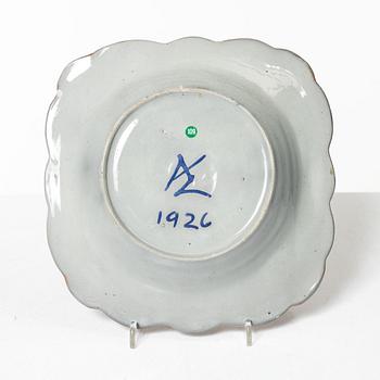 Allan Ebeling, a glazed ceramic dish, dated 1926.