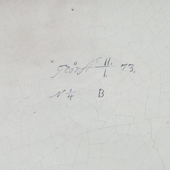 FAT, fajans. Märkt Rörstrand 11/1 (17)73.