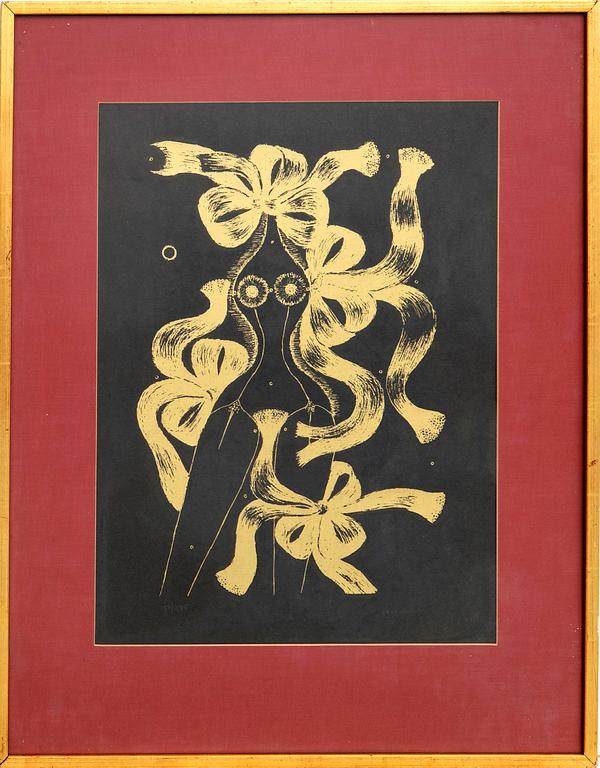 Max Walter Svanberg, gold on black signed and numbered 157/225.