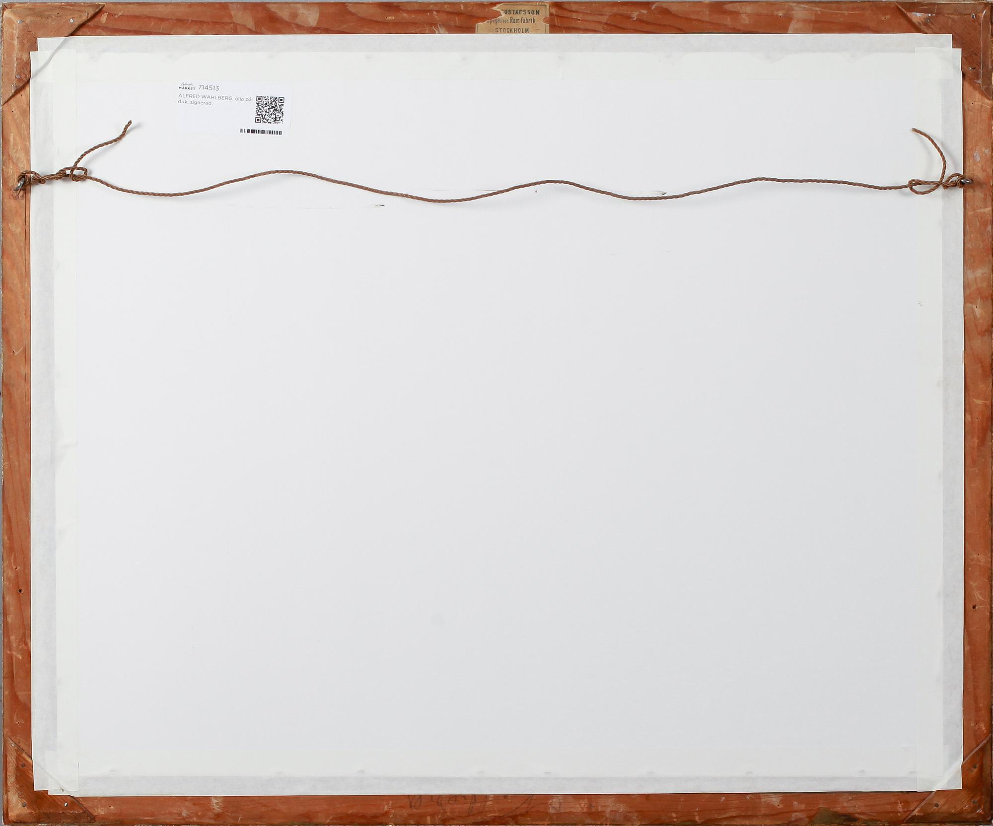 ALFRED WAHLBERG, olja på duk, signerad.