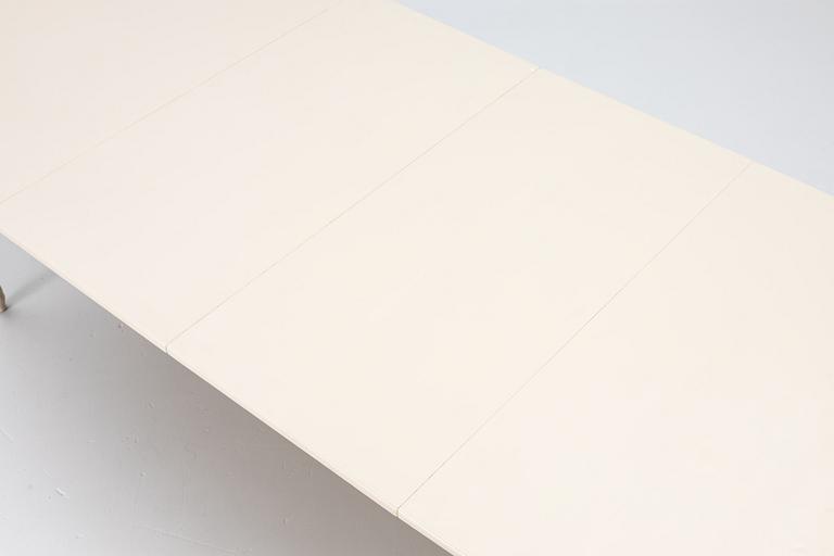 A dining table with 10 chairs, Gustavian Style dining suite, second half of the 20th century.