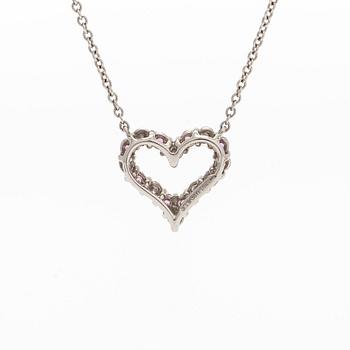 Tiffany & Co, halsband med hänge, hjärta, platina, diamanter och rosa safirer.
