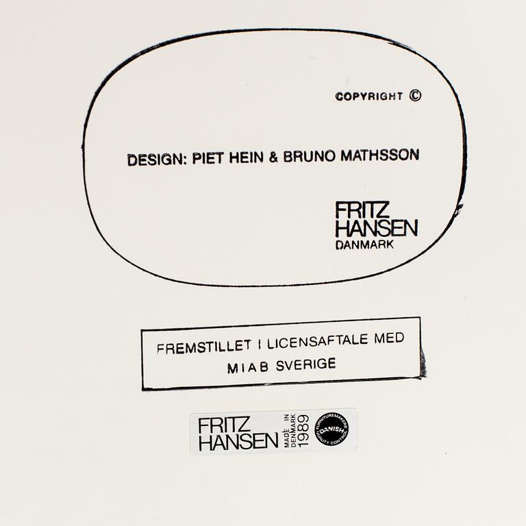 BRUNO MATHSSON / PIET HEIN, a "Superellips" table for Fritz Hansen Denmark 1989.