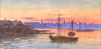 HJALMAR FALK, watercolour, signed and dated 1916.