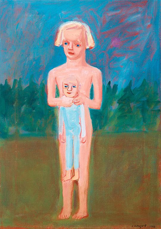 Lena Cronqvist, "Stående flicka och pappadocka".