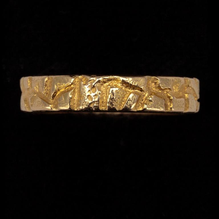 RINGAR, 2 st, guld 18K, sign. BW, Lapponia 1970. Vikt tot. 10 g.