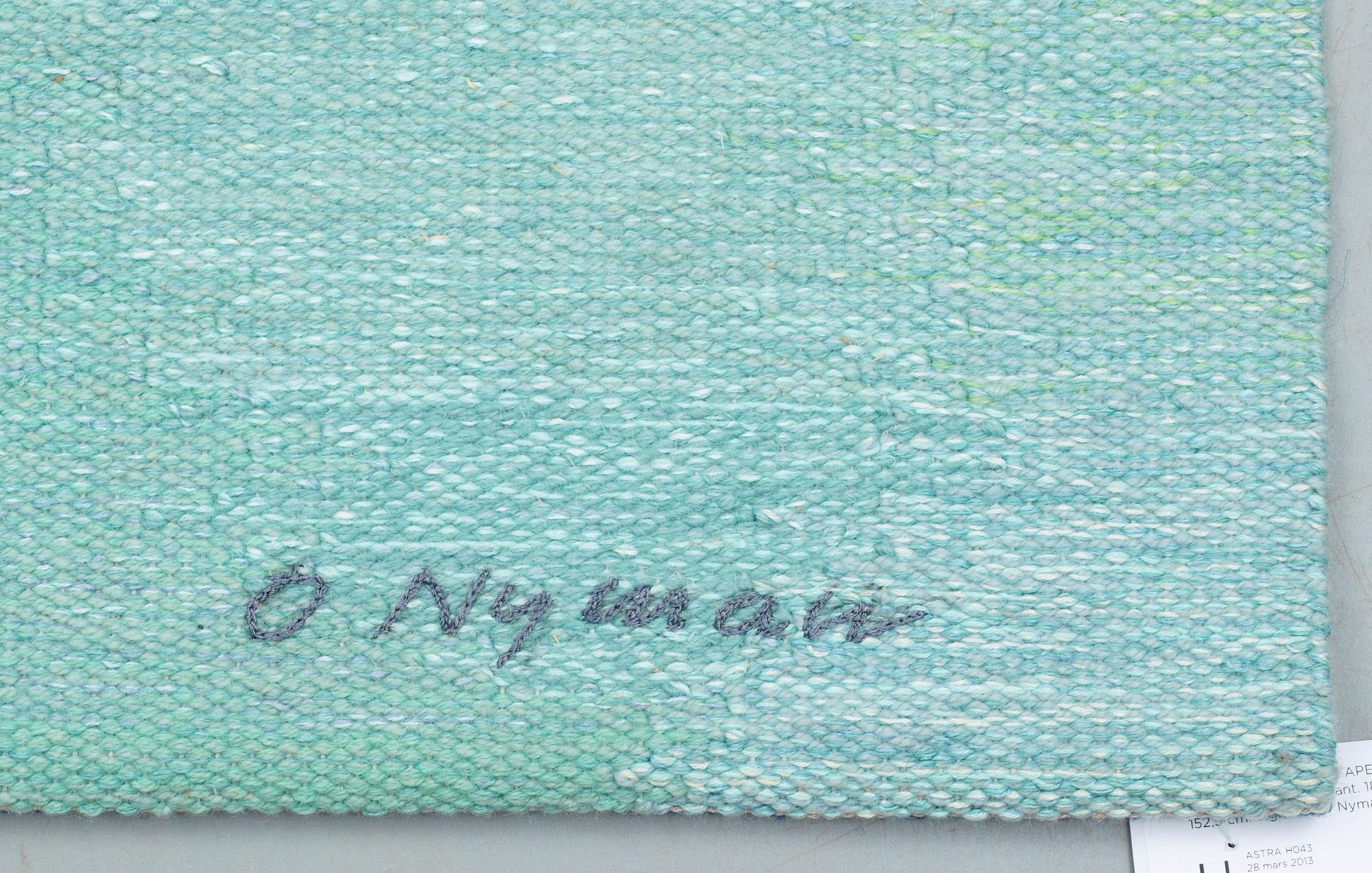 Olle Nyman, VÄVD TAPET. "Blå trädet". Gobelängvariant. 188 x 152,5 cm. Signerad O Nyman.