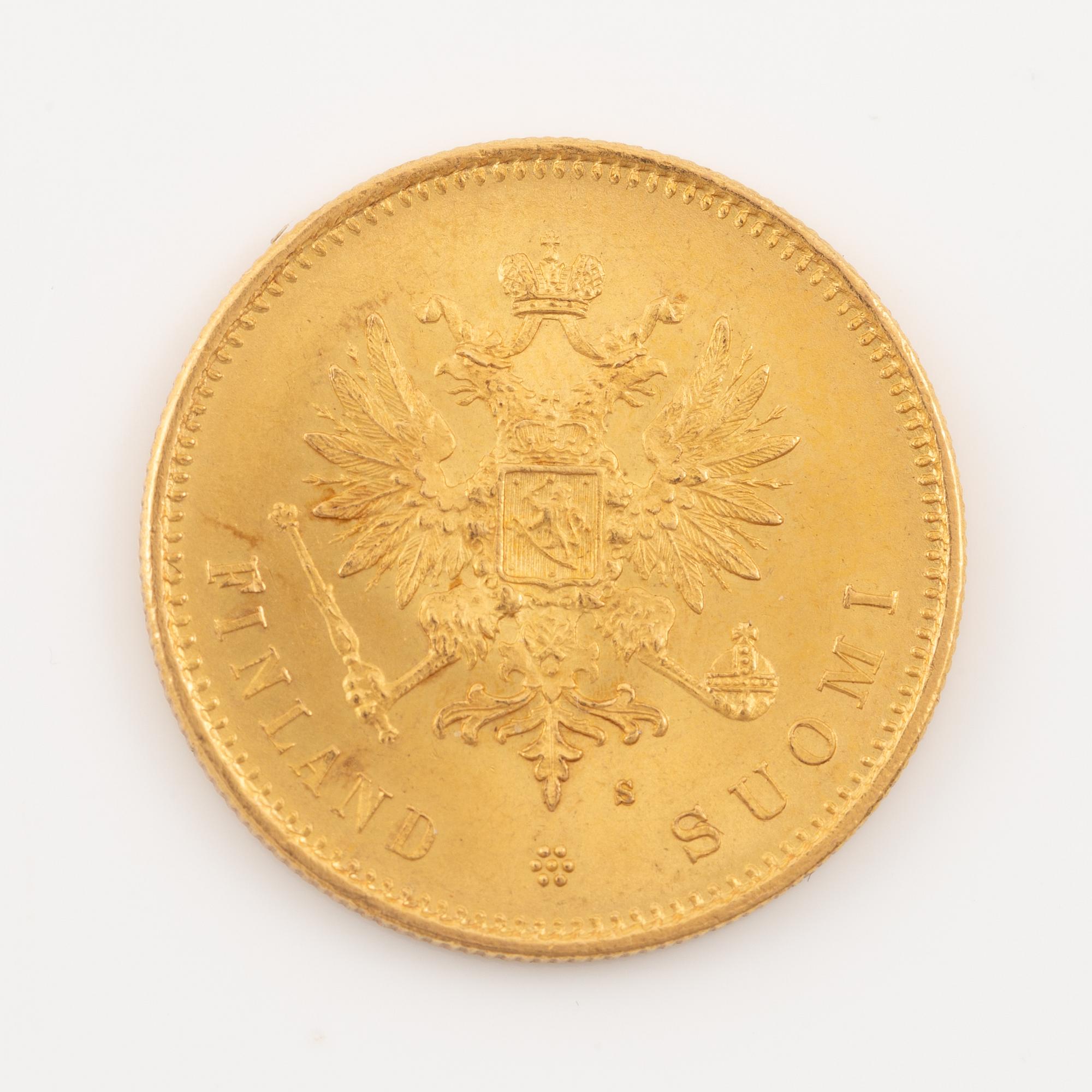 A goldcoin, Finland, Russian Duchy, 20 Markkaa 1879.