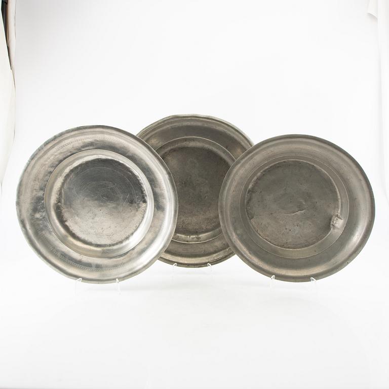 Fat/Bowl 3 pcs pewter 19th century.
