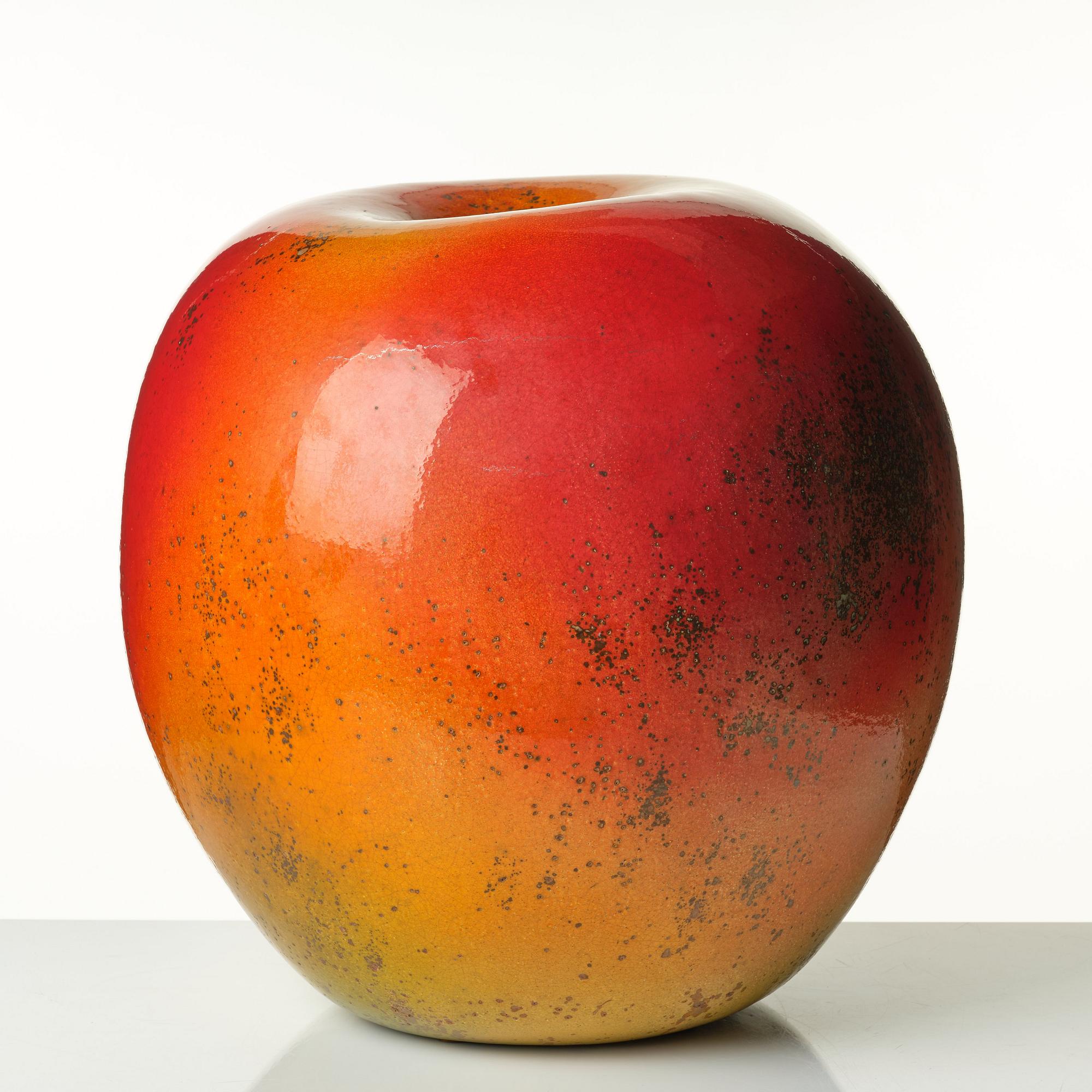 Hans Hedberg, a large faience sculpture of an apple, Biot, France.