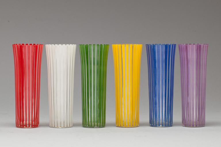 GLAS, 6 st, "Strikt", Bengt Orup, Johansfors.