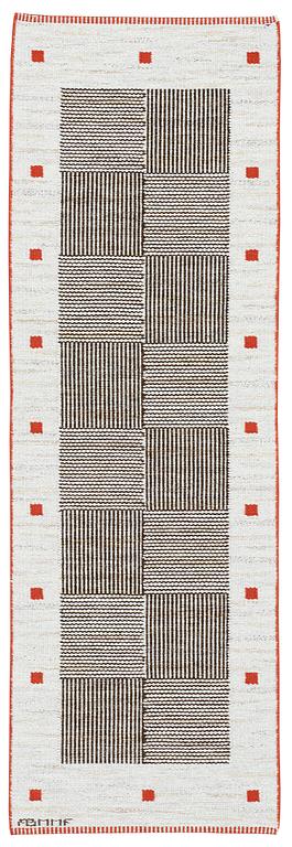 Märta Måås-Fjetterström, A CARPET, "Korgmattan", flat weave, ca 255 x 84 cm, signed AB MMF.