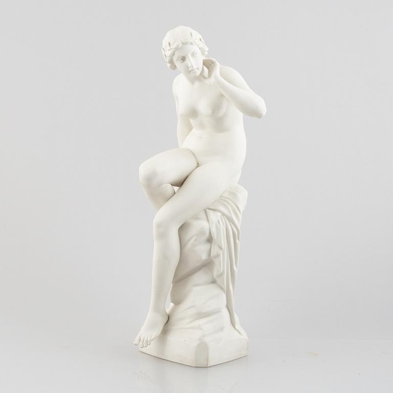 A biscuit porcelain sculpture, Gustafsberg, dated 1905.