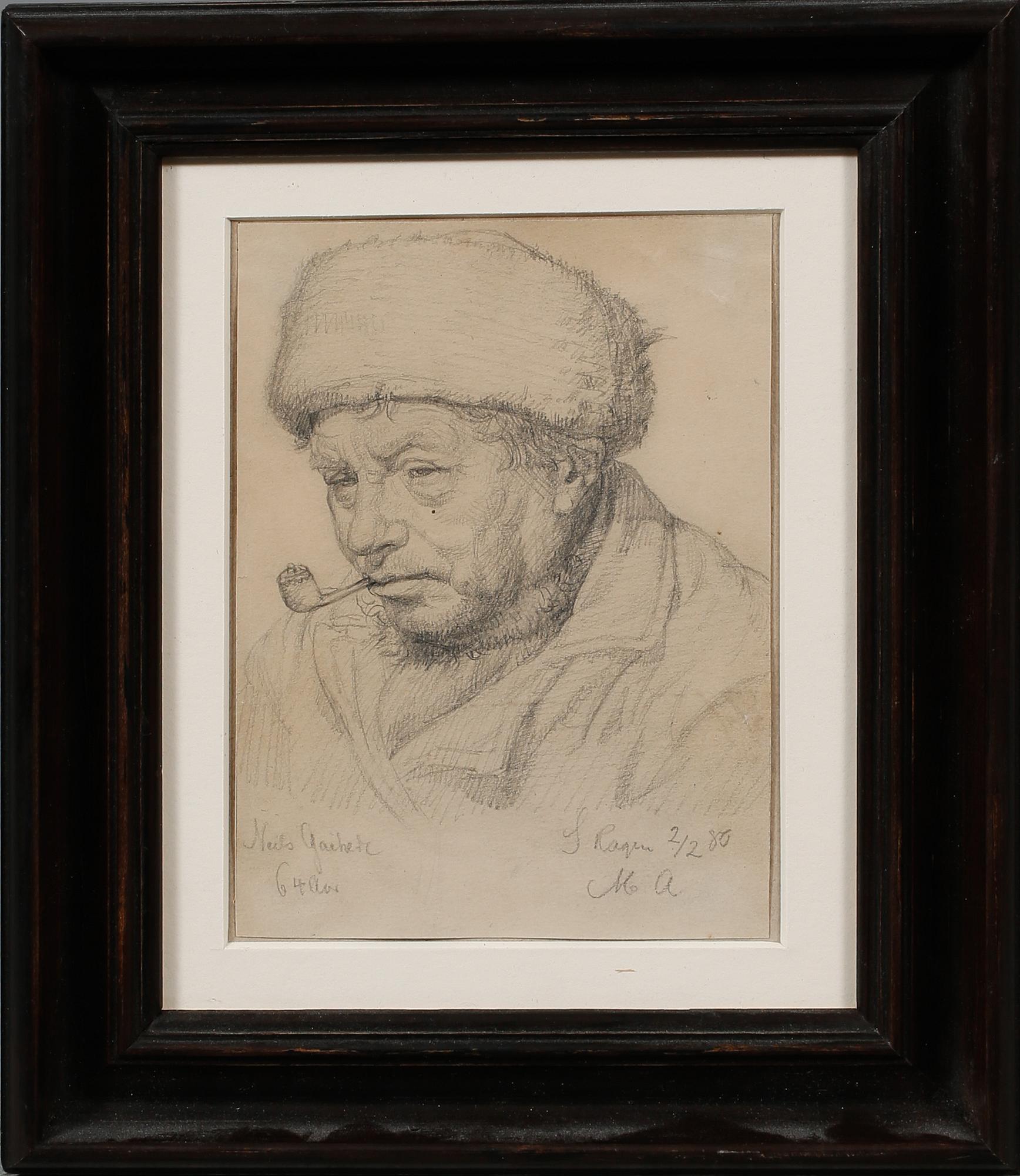 MICHAEL ANCHER, blyerts på papper, signerad M.A och daterad 2/2-80.