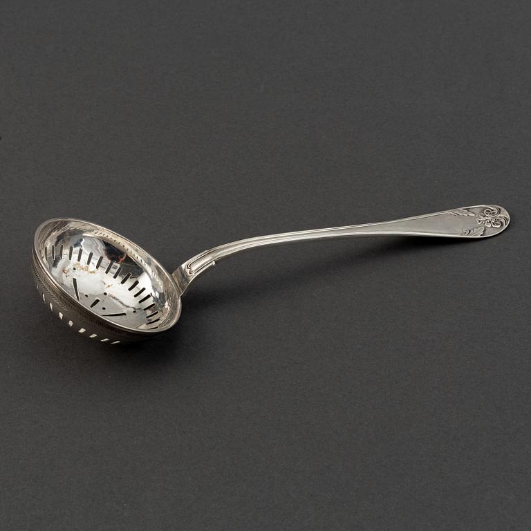 A Swedish 19th century silver caster-spoon, mark of AJ Björkman, Stockholm 1830.