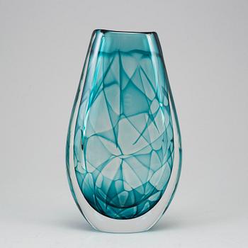 Vicke Lindstrand, a 'Colora', glass vase, Kosta, 1960s.