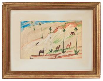 Carl Fredrik Hill, Landscape with exotic animals.