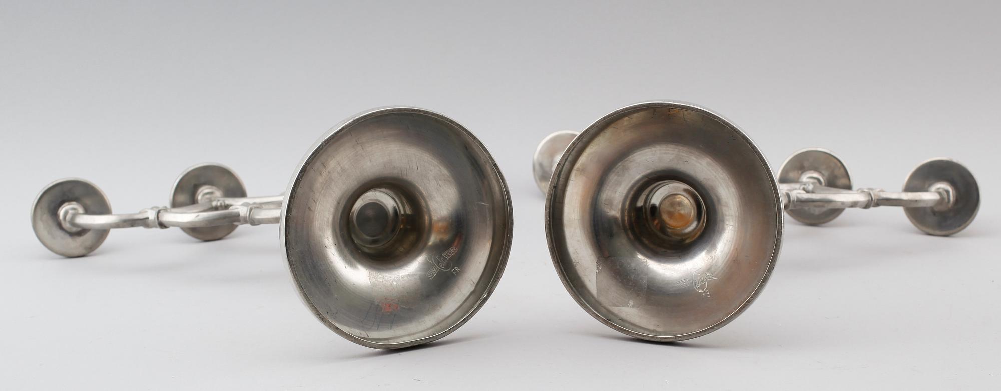 KANDELABRAR, 1 par, Cela, tenn, 1932.