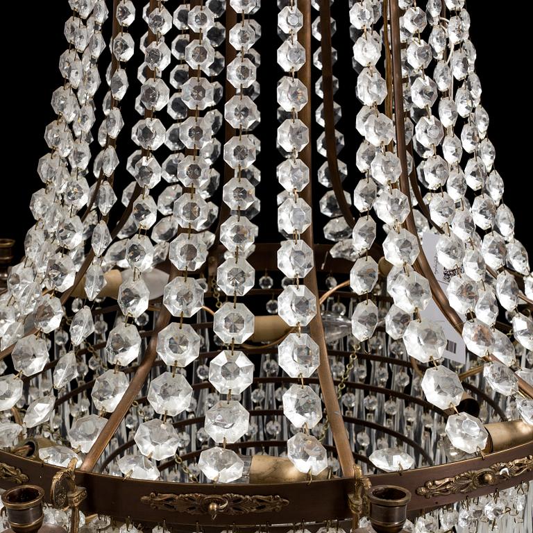 A CHANDELIER, Empire-style, second half of the 20th century.