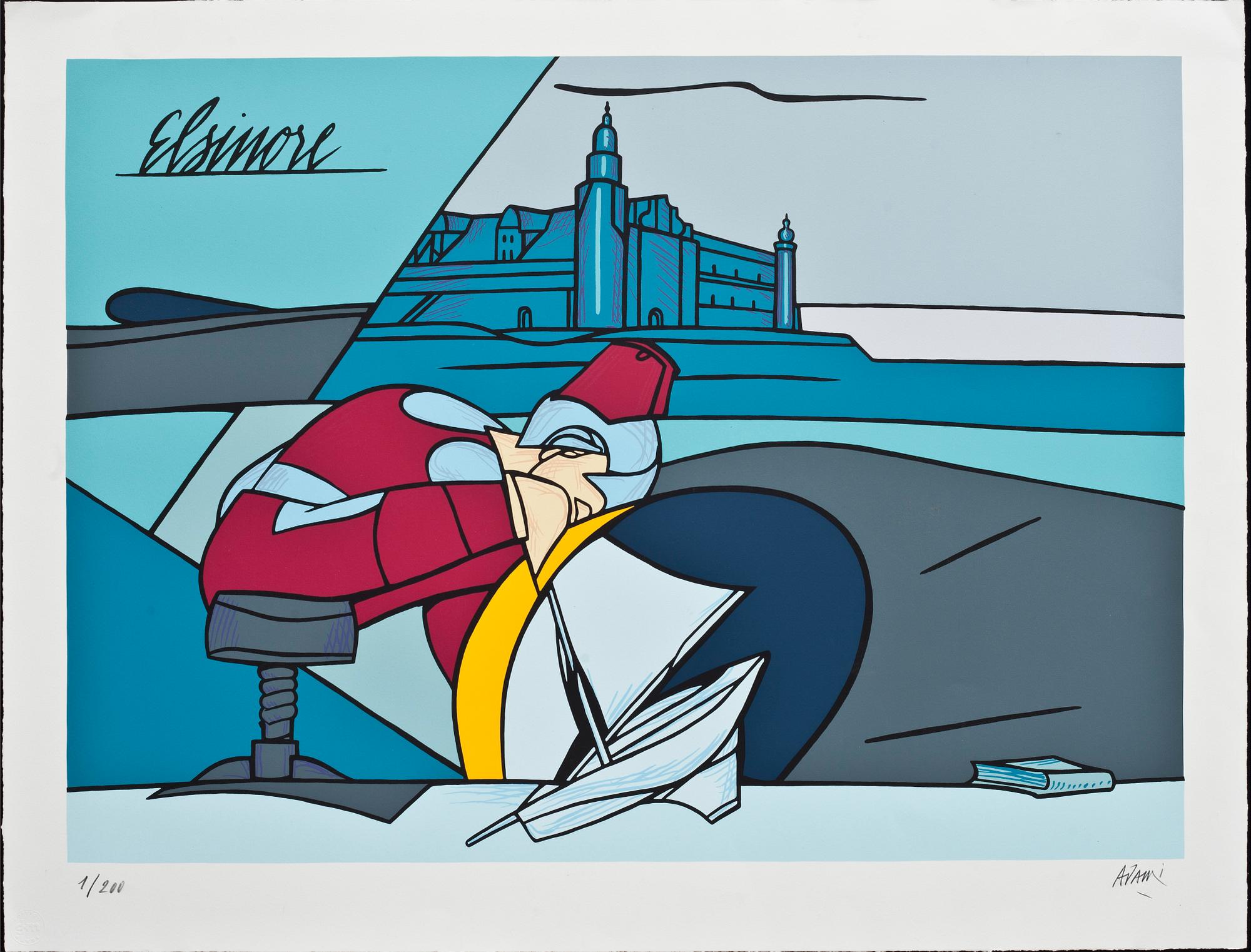 VALERIO ADAMI, färglitografi, signerad 1/200.