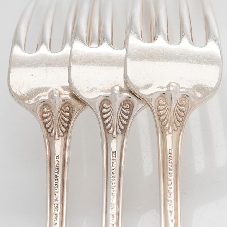 Tiffany & Co, matgafflar, 6 st, "Palm Pattern", sterlingsilver, 1907-1947.