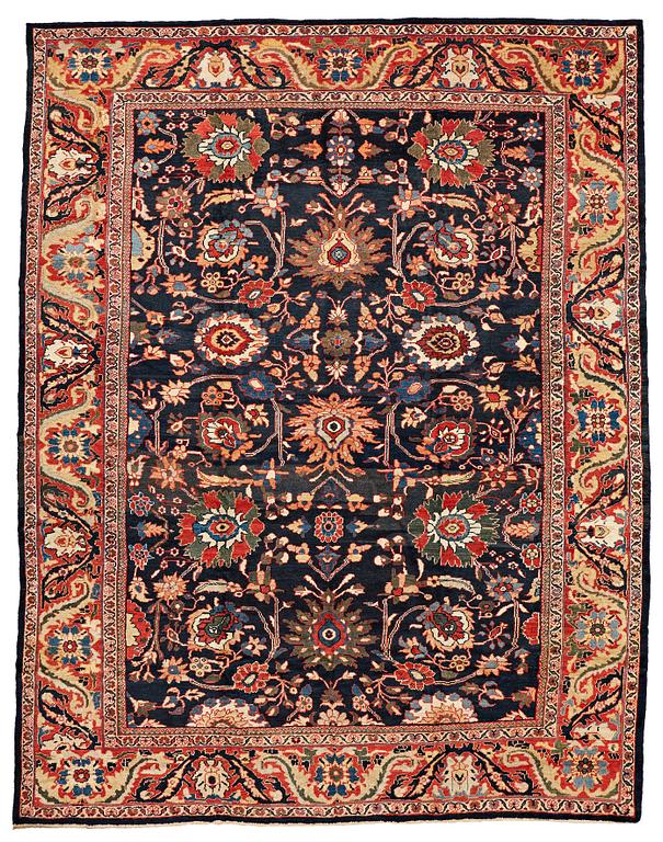 A CARPET, an antique Ziegler Mahal, ca 417,5 x 326 cm (as well as one end with 2 cm flat weave).