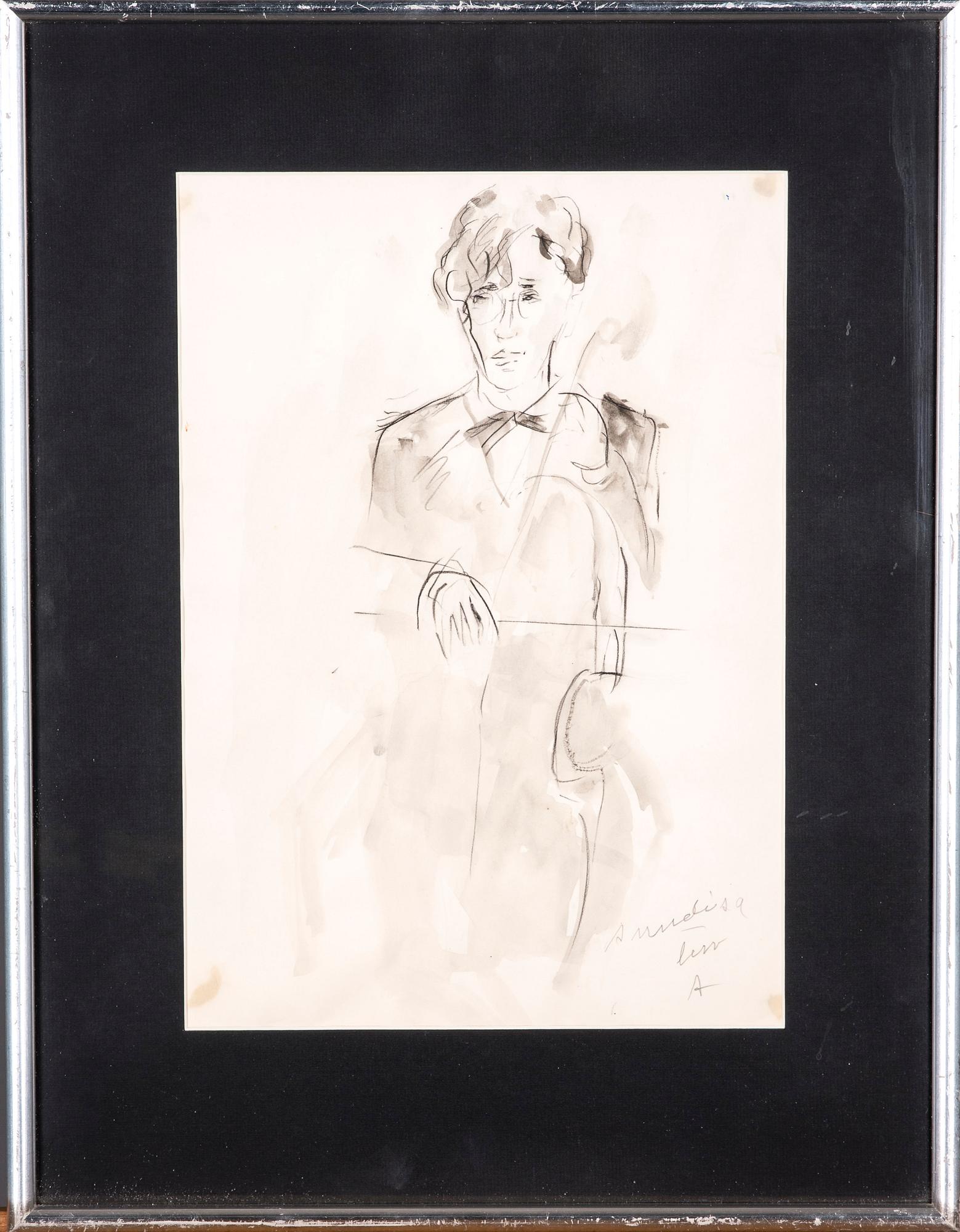 ANITRA LUCANDER, akvarell, med dedikation.