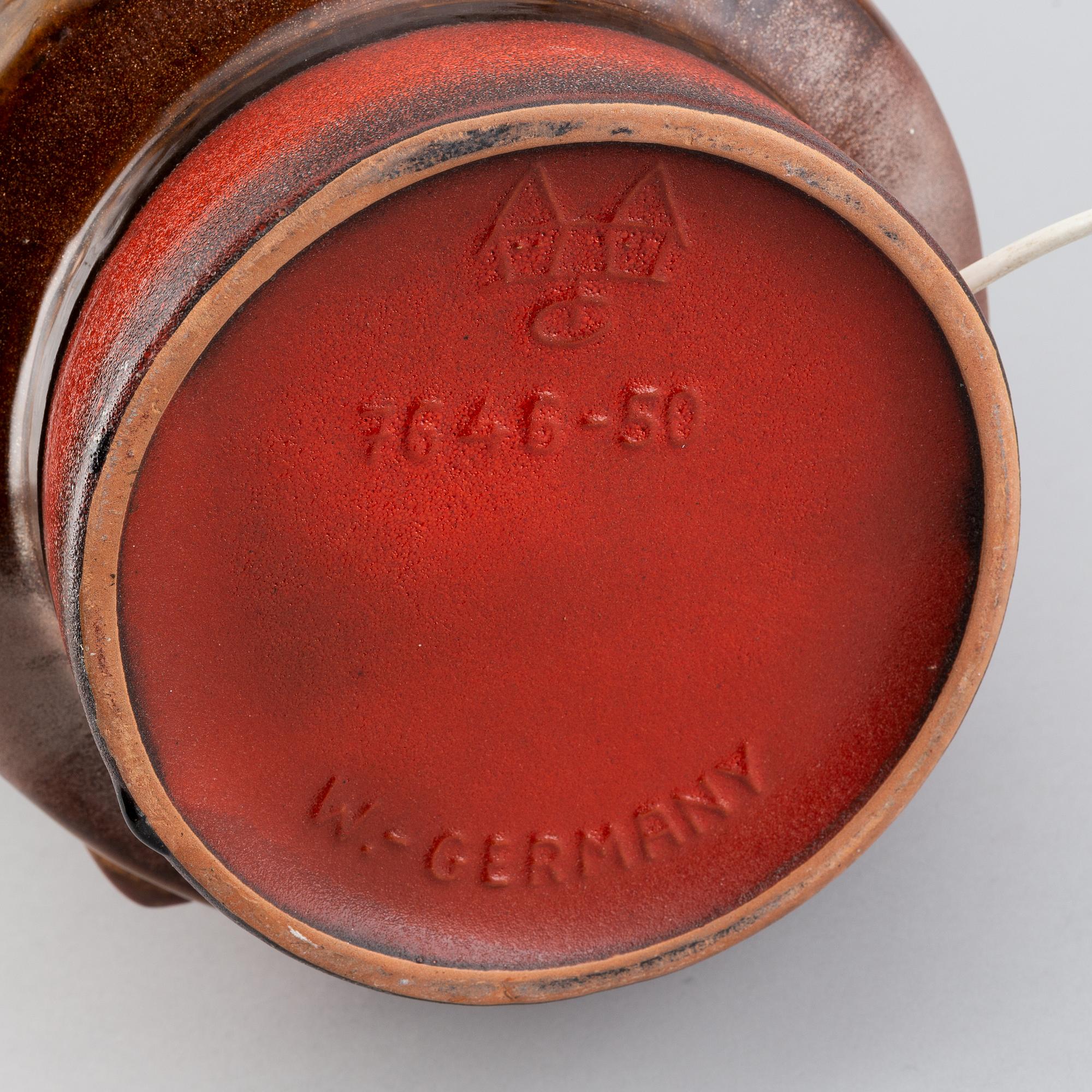 An earthenware table light, Carstens Keramik, Germany, 1960's.