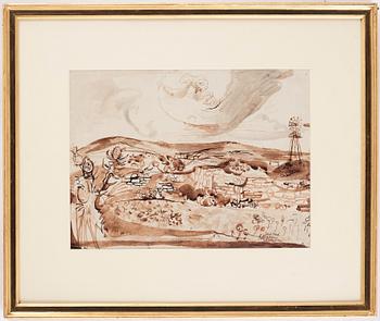 John Minton, Landscape with a waterpump.