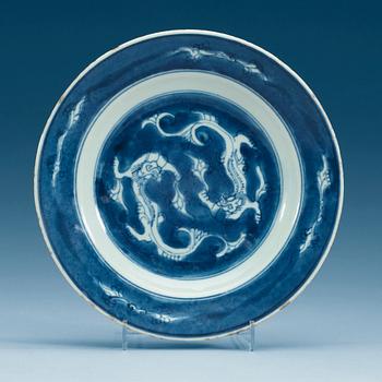 1695. A set of six blue and white plates, Qing dynasty, Kangxi (1662-1722).