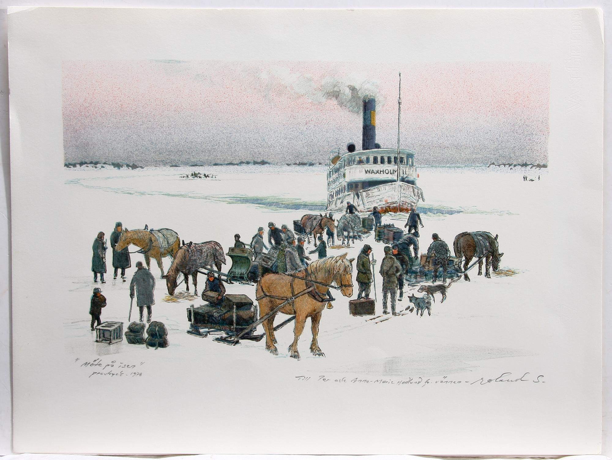 ROLAND SVENSSON, färglitografi. Sign. Provtryck 1978.